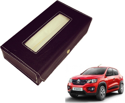 MOCKHE Basic-Black Tissue Box Leatherette-124 Vehicle Tissue Dispenser(Black)