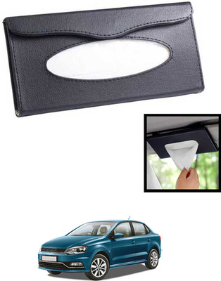 MATIES Universal Lightweight/Waterproof Leatherite Rectangle Black Tissue For Car-21 Vehicle Tissue Dispenser(Black)