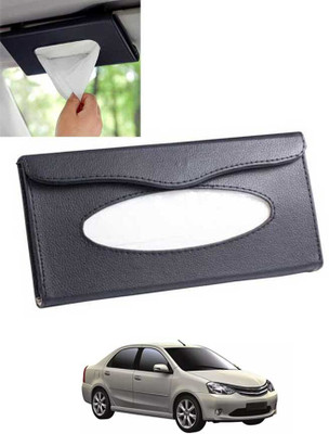 ABJD Leatherite Universal Black Rectangle Tissue Holder For Office,Home,Car-97 Vehicle Tissue Dispenser(Black)