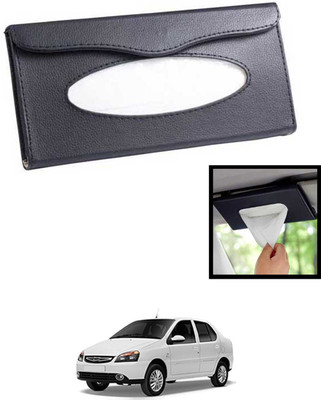 MATIES Universal Lightweight/Waterproof Leatherite Rectangle Black Tissue For Car-151 Vehicle Tissue Dispenser(Black)