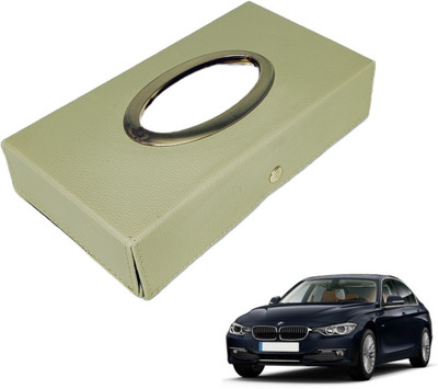 MOCKHE Chrom-Beige Tisue Box Leatherete-584 Vehicle Tissue Dispenser(Beige)
