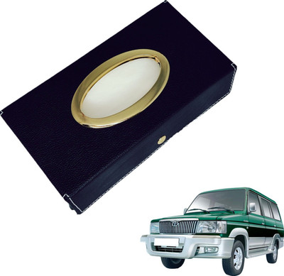 MOCKHE Chrom-Black Tisue Box Leatherete-364 Vehicle Tissue Dispenser(Black)