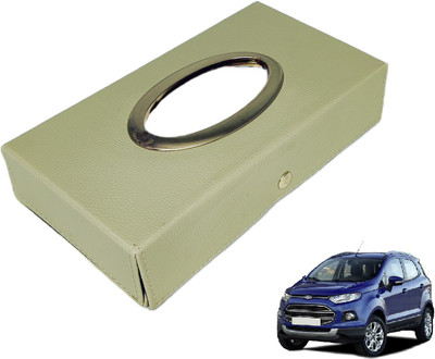 MOCKHE Chrom-Beige Tisue Box Leatherete-660 Vehicle Tissue Dispenser(Beige)