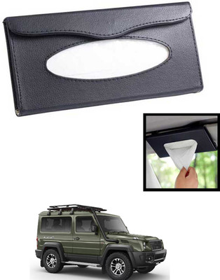 MATIES Universal Lightweight/Waterproof Leatherite Rectangle Black Tissue For Car-128 Vehicle Tissue Dispenser(Black)