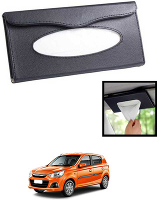 MATIES Universal Lightweight/Waterproof Leatherite Rectangle Black Tissue For Car-13 Vehicle Tissue Dispenser(Black)