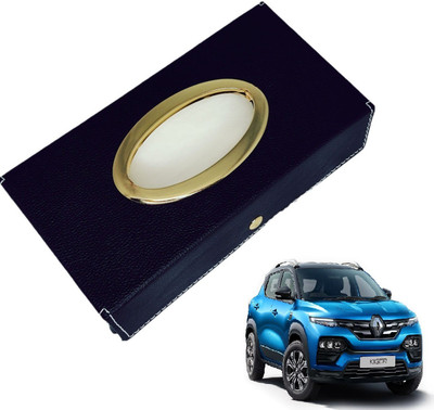 MOCKHE Chrom-Black Tisue Box Leatherete-74 Vehicle Tissue Dispenser(Black)