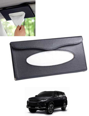 MSNP Universal Leatherite Rectangle Black Tissue Box For Car/office/Home-108 Vehicle Tissue Dispenser(Black)
