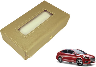 MOCKHE Basic-Beige Tissue Box Leatherette-427 Vehicle Tissue Dispenser(Beige)