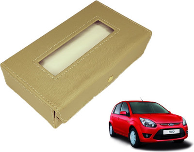 MOCKHE Basic-Beige Tissue Box Leatherette-317 Vehicle Tissue Dispenser(Beige)