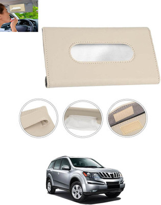 CCMM Universal Leatherite Beige Rectangle Tissue Paper Box/Dispencer For Car-321 Vehicle Tissue Dispenser(Beige)