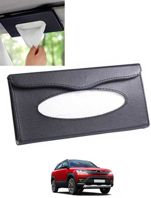 monolive Black Leatherite Rectangle Shape Fancy Design Tissue Dispencer For Car-271 Vehicle Tissue Dispenser(Black)