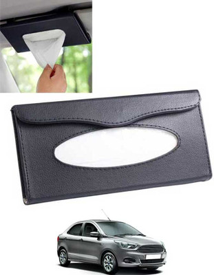 monolive Black Leatherite Rectangle Shape Fancy Design Tissue Dispencer For Car-177 Vehicle Tissue Dispenser(Black)