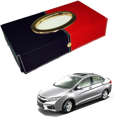MOCKHE Chrom-Black-Red Tisue Box Leatherete-218 Vehicle Tissue Dispenser(Black, Red)