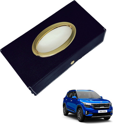 MOCKHE Chrom-Black Tisue Box Leatherete-405 Vehicle Tissue Dispenser(Black)