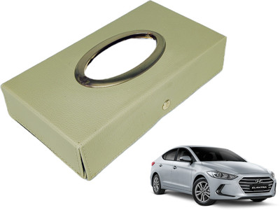 MOCKHE Chrom-Beige Tisue Box Leatherete-664 Vehicle Tissue Dispenser(Beige)