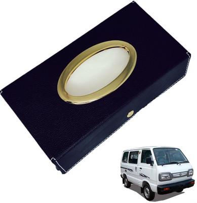 MOCKHE Chrom-Black Tisue Box Leatherete-330 Vehicle Tissue Dispenser(Black)