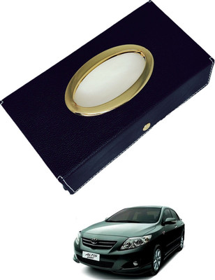 MOCKHE Chrom-Black Tisue Box Leatherete-600 Vehicle Tissue Dispenser(Black)