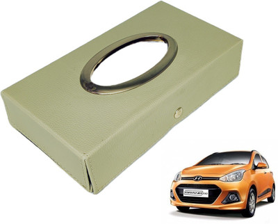 MOCKHE Chrom-Beige Tisue Box Leatherete-697 Vehicle Tissue Dispenser(Beige)