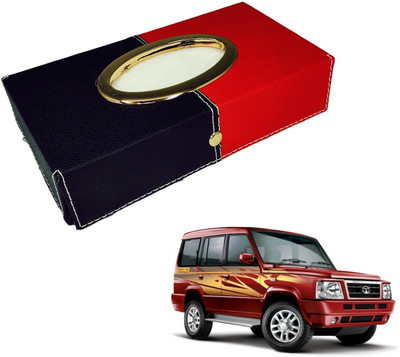 MOCKHE Chrom-Black-Red Tisue Box Leatherete-579 Vehicle Tissue Dispenser(Black, Red)