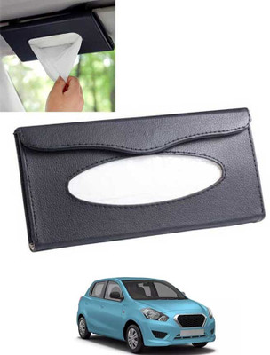 ABJD Leatherite Universal Black Rectangle Tissue Holder For Office,Home,Car-118 Vehicle Tissue Dispenser(Black)