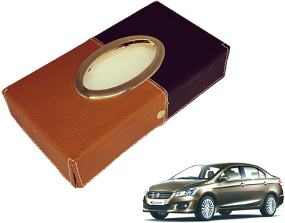 MOCKHE Chrom-Black-Tan Tisue Box Leatherete-78 Vehicle Tissue Dispenser(Black, Grey)
