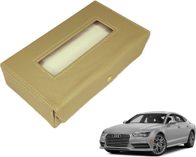 MOCKHE Basic-Beige Tissue Box Leatherette-248 Vehicle Tissue Dispenser(Beige)