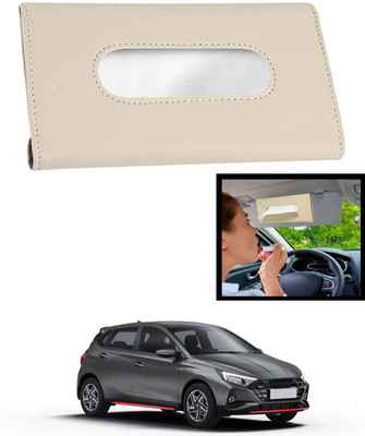MATIES Universal Leatherite Rectangle Beige Tissue Box For Car/office/Home-143 Vehicle Tissue Dispenser(Beige)