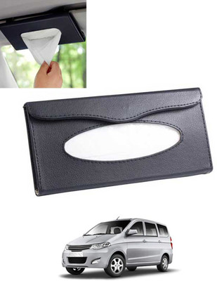 MSNP Universal Leatherite Rectangle Black Tissue Box For Car/office/Home-92 Vehicle Tissue Dispenser(Black)
