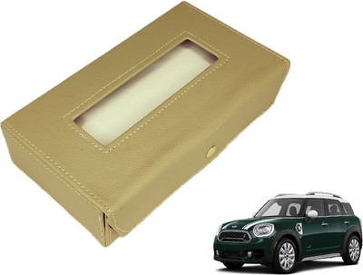 MOCKHE Basic-Beige Tissue Box Leatherette-362 Vehicle Tissue Dispenser(Beige)