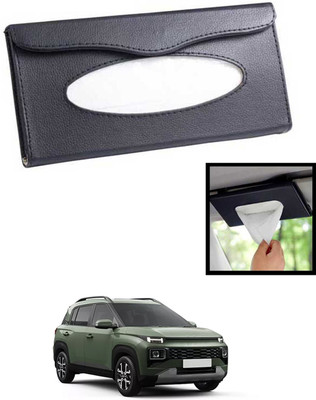 MATIES Universal Lightweight/Waterproof Leatherite Rectangle Black Tissue For Car-102 Vehicle Tissue Dispenser(Black)
