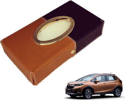 MOCKHE Chrom-Black-Tan Tisue Box Leatherete-294 Vehicle Tissue Dispenser(Black, Grey)