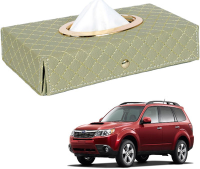 MOCKHE Cross-Beige Tissue Box Leatherette-450 Vehicle Tissue Dispenser(Beige)