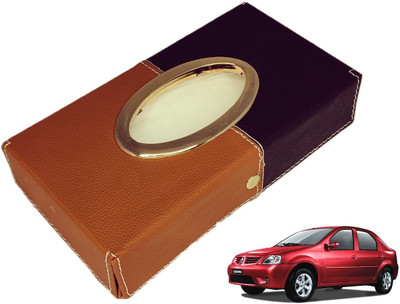 MOCKHE Chrom-Black-Tan Tisue Box Leatherete-178 Vehicle Tissue Dispenser(Black, Grey)