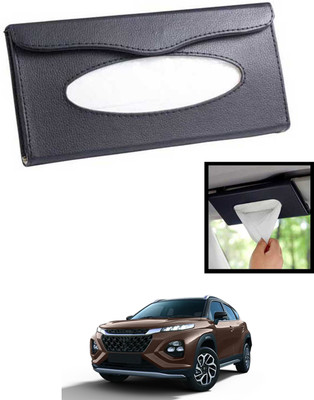 MATIES Universal Lightweight/Waterproof Leatherite Rectangle Black Tissue For Car-113 Vehicle Tissue Dispenser(Black)
