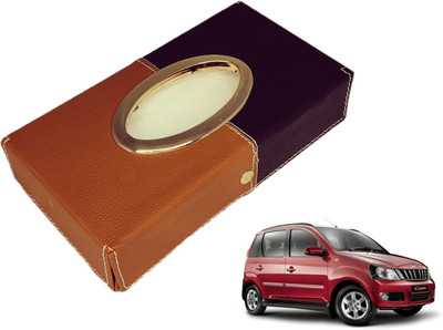 MOCKHE Chrom-Black-Tan Tisue Box Leatherete-221 Vehicle Tissue Dispenser(Black, Grey)