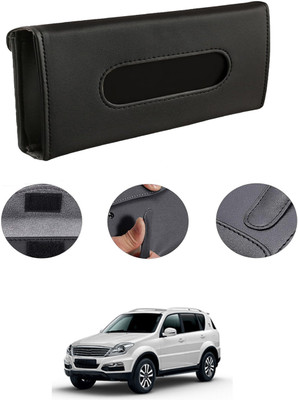 MATIES Rectangle Shape Fancy Design Tissue Dispencer For Car-217 Vehicle Tissue Dispenser(Black)