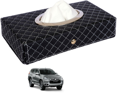MOCKHE Cross-Black Tissue Box Leatherette-50 Vehicle Tissue Dispenser(Black)