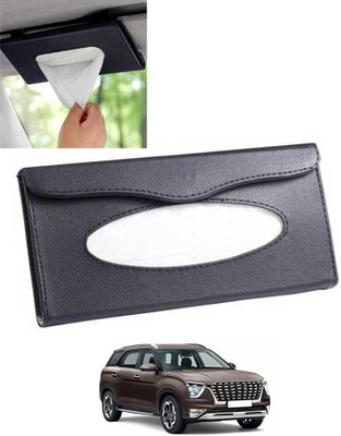 AYW Car Black Tissue Holder Rectangle Leatherite/Include Tissue/Save Space-007 Vehicle Tissue Dispenser(Black)