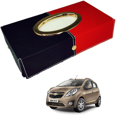 MOCKHE Chrom-Black-Red Tisue Box Leatherete-440 Vehicle Tissue Dispenser(Black, Red)
