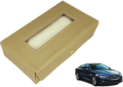 MOCKHE Basic-Beige Tissue Box Leatherette-441 Vehicle Tissue Dispenser(Beige)