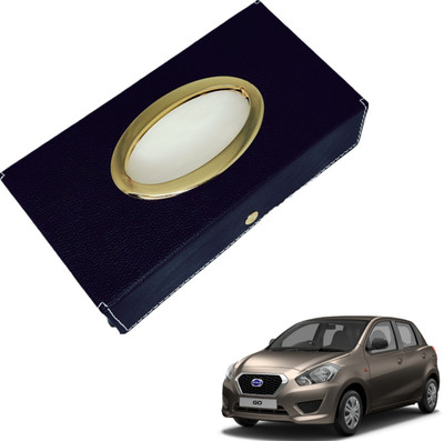 MOCKHE Chrom-Black Tisue Box Leatherete-318 Vehicle Tissue Dispenser(Black)
