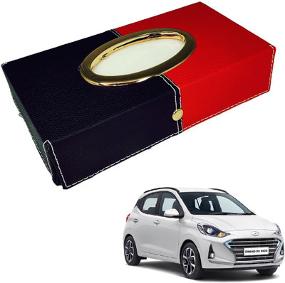 MOCKHE Chrom-Black-Red Tisue Box Leatherete-392 Vehicle Tissue Dispenser(Black, Red)