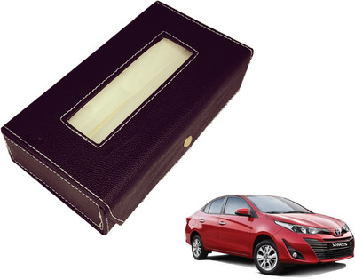 MOCKHE Basic-Black Tissue Box Leatherette-229 Vehicle Tissue Dispenser(Black)