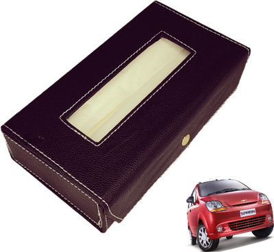 MOCKHE Basic-Black Tissue Box Leatherette-179 Vehicle Tissue Dispenser(Black)
