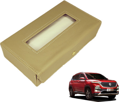 MOCKHE Basic-Beige Tissue Box Leatherette-360 Vehicle Tissue Dispenser(Beige)