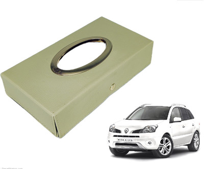 MOCKHE Chrom-Beige Tisue Box Leatherete-726 Vehicle Tissue Dispenser(Beige)