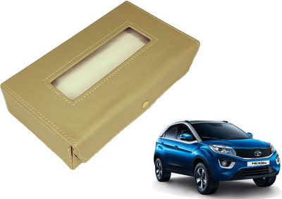 MOCKHE Basic-Beige Tissue Box Leatherette-367 Vehicle Tissue Dispenser(Beige)