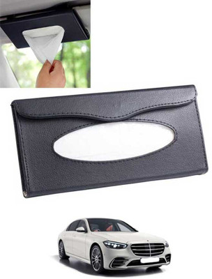 CCMM Universal Leatherite Black Rectangle Tissue Paper Box/Dispencer For Car-221 Vehicle Tissue Dispenser(Black)