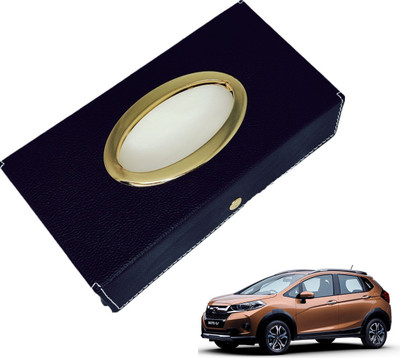 MOCKHE Chrom-Black Tisue Box Leatherete-553 Vehicle Tissue Dispenser(Black)