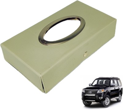 MOCKHE Chrom-Beige Tisue Box Leatherete-666 Vehicle Tissue Dispenser(Beige)